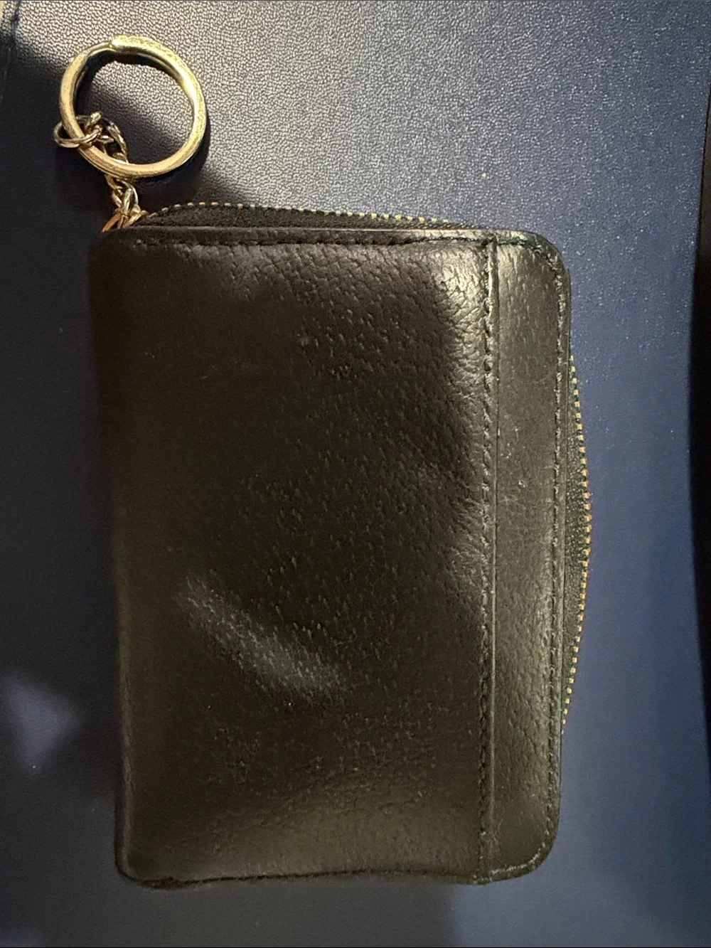 kate spade Black Leather Zip Keyring Card Case / wallet
